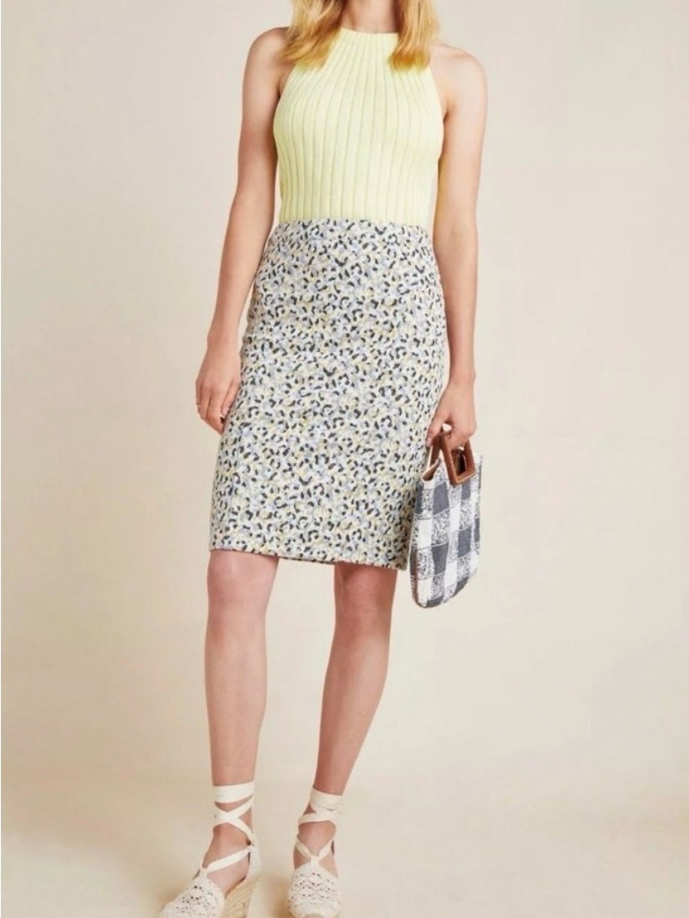 MAEVE Anthropologie NWT Jacquard Leopard Print Pencil Skirt Womens Size Small